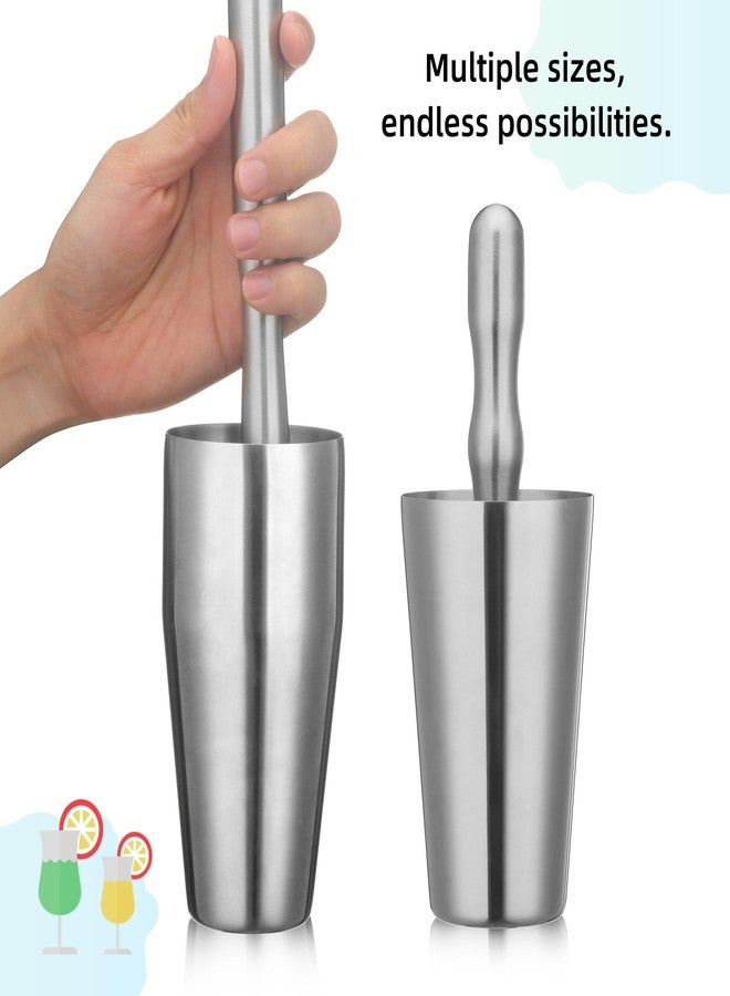LEGERM 8'' & 12" Stainless Steel Cocktail Muddler & Long Handle Mixing Spoon Set - Professional Bar Tools for Mojitos, Fruit Drinks & Craft Cocktails | Heavy-Duty Stirring & Muddler Kit - Image 5